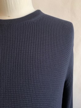 Mens, Pullover Sweater, PAUL SMITH, Navy Blue, Cotton, Nylon, Solid, XL, CN,
