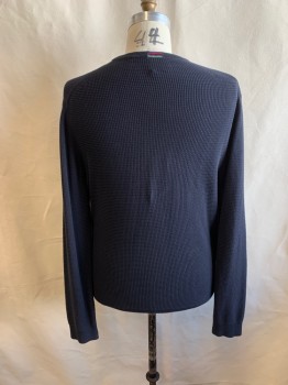 Mens, Pullover Sweater, PAUL SMITH, Navy Blue, Cotton, Nylon, Solid, XL, CN,