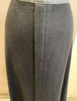 MTO, Black, Wool, Solid, Flange Detail, Pleats at Bottom of Skirt