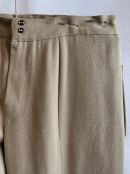 Womens, Pants, MTO, Khaki Brown, Polyester, Solid, 32/34, 4 Pockets on Sides, 2 Buttons on Smaller Pockets, Zip Fly, 2 Buttons By Fly