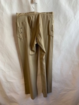 Womens, Pants, MTO, Khaki Brown, Polyester, Solid, 32/34, 4 Pockets on Sides, 2 Buttons on Smaller Pockets, Zip Fly, 2 Buttons By Fly