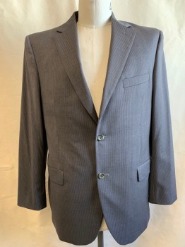 Malibu Clothes, Gray, Charcoal Gray, Wool, Stripes - Pin, Notched Lapel, 2 Buttons, 3 Pockets,