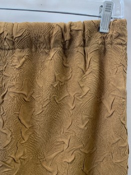 MTO, Tan Brown, Synthetic, Solid, Textured Fabric, Elastic Waistband, Beige Cuffs