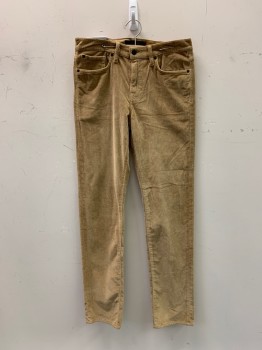 Joes Jeans, Camel Brown, Cotton, Solid, Corduroy Pants, F.F, Top Pockets, Zip Front, Belt Loops