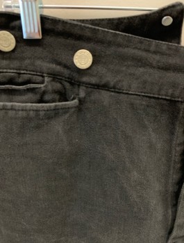 Mens, Historical Fiction Pants, NL, Black, Cotton, Solid, 35, 36, F.F, Button Front, 3 Pockets, Metal Suspender Buttons, Back Half Belt, 1 Pocket