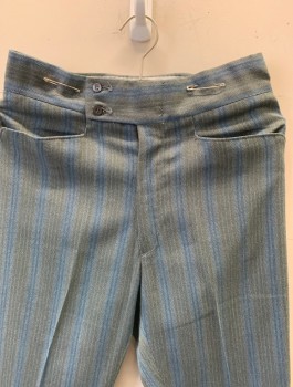 Mens, Pants, LEVI'S YOUNG MEN'S, Slate Blue, Gray, Poly/Cotton, Stripes - Vertical , Ins:29, W:29, Boot Cut, Wide Tab Waistband with 2 Buttons, 4 Pockets