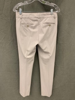 Womens, Suit, Pants, THEORY, Lt Gray, Wool, Heathered, W30, 4, Flat Front, Zip Fly, 2 Back Pocket,