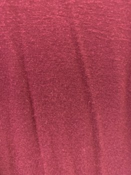 Womens, Top, CHARTER CLUB, Red Burgundy, Rayon, Spandex, Solid, S, L/S, V Neck, Burgundy Lace at Neckline