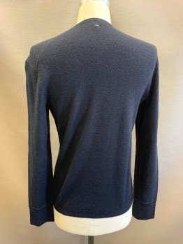 Mens, Pullover Sweater, RAG & BONE, Navy Blue, Wool, M, Knit, Crew Neck, Long Sleeves