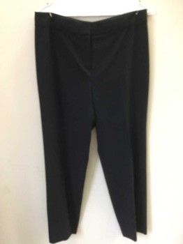 Womens, Slacks, CONTEMPORAINE, Black, Polyester, Rayon, Solid, 10, Flat Front, Zip Fly