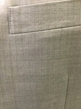 FINERI, Lt Gray, White, Wool, Stripes - Pin, 3 Buttons,  Notched Lapel, 3 Pockets,