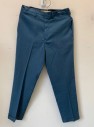 A1 KOTZIN CO., Dk Blue, Wool, Solid, Flat Front, Slim, Tapered Leg with Cuffed Hem, Zip Fly, Belt Loops, 4 Pockets, Early 1960's
