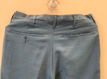 A1 KOTZIN CO., Dk Blue, Wool, Solid, Flat Front, Slim, Tapered Leg with Cuffed Hem, Zip Fly, Belt Loops, 4 Pockets, Early 1960's