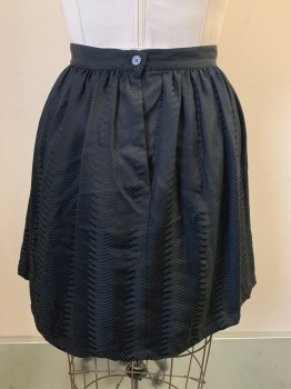 Womens, Skirt, LLOYD WILLIAMS, Black, Polyester, Stripes, W29, Pleated, Back Buttons