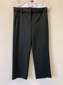 Womens, Casual Pants, J CREW, Black, Polyester, Viscose, Solid, 8T, F.F, Zip Front, Belt Loops