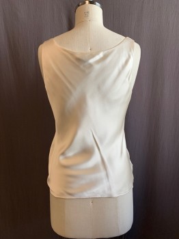 Womens, Shell, LAFAYETTE 148, Ivory White, Silk, Solid, 8, Round Neck, Lining Underneath