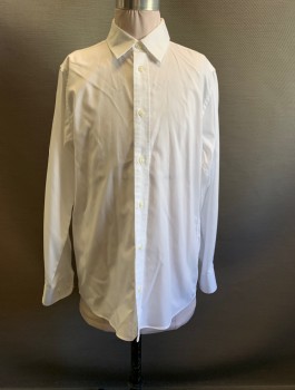 NORDSTROM, White, Cotton, Solid, C.A., Button Front, L/S,