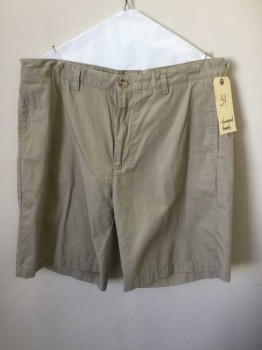 Mens, Shorts, VINEYARD VINES, Khaki Brown, Cotton, Solid, 34, Flat Front, Belt Loops, 4 Pockets, Zip Fly
