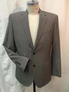 PRIVE, Taupe, Wool, Heathered, Jacket - 2 Button Single Breasted, 3 Pockets,