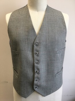 Mens, 1950s Vintage, Suit, Vest, PAUL CHANG'S, Beige, Black, Maroon Red, Wool, Glen Plaid, Houndstooth, 52, with Houndstooth, Burgundy Faint Windowpane Stripes, Single Breasted, 6 Buttons, 4 Welt Pockets, Solid Gray Lining and Back, Self Belted Back, Made to Order,