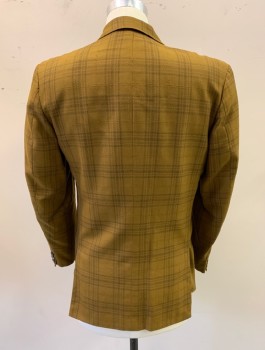 ALEXANDRE, Moss Green, Black, Brown, Wool, Plaid, Notched Lapel, Single Breasted, Button Front, 2 Buttons, 3 Pockets,