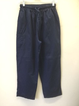 BLACK STAR, Navy Blue, Poly/Cotton, Solid, Elastic Waist with Drawstrings, 2 Side Pockets Plus Pockets on Hip