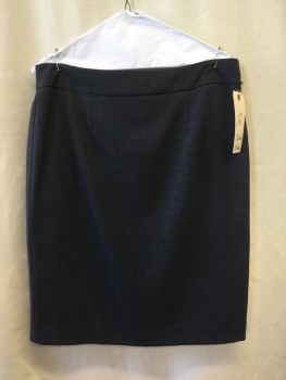 Womens, Skirt, Knee Length, CALVIN KLEIN, Heather Gray, Polyester, Rayon, Solid, 12, 1 Tiny Faux Pocket, Back Zip