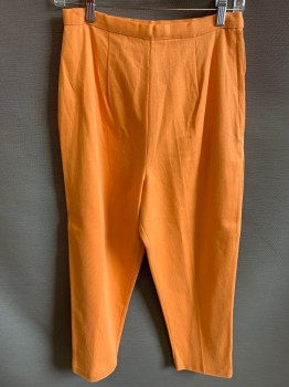 Womens, Pants, N/L, Lt Orange, Polyester, Solid, W27, High Waisted, Side Zipper, No Pockets