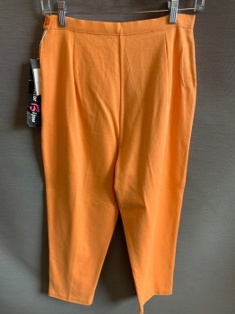 Womens, Pants, N/L, Lt Orange, Polyester, Solid, W27, High Waisted, Side Zipper, No Pockets