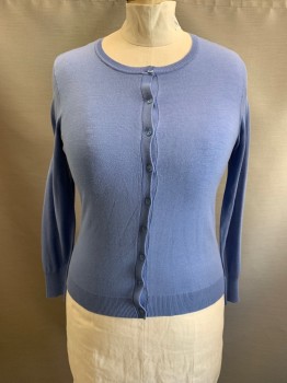 Womens, Sweater, AUGUST SILK, Cornflower Blue, Viscose, Silk, XL, CN, Single Breasted, Button Front, L/S