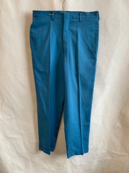 A-1, Teal Blue, Poly/Cotton, Side Pockets, Zip Front, F.F, 2 Welt Pockets, Cuffs