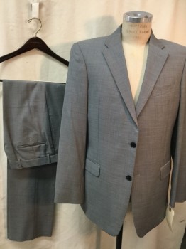 Mens, Suit, Jacket, TOMMY HILFIGER, Heather Gray, Wool, 42 R, 2 Buttons,  3 Pockets,
