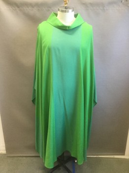 Unisex, Chasuble, SIBBINCK, Kelly Green, Wool, Color Blocking, N/S, Pullover, Built Up Collar