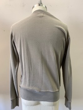 Mens, Pullover Sweater, 321, Gray, Cotton, L, Sweatshirt, Crew Neck, Long Sleeves *Faded