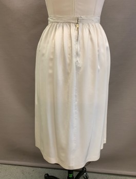 Womens, Skirt, N/L, Beige, Polyester, Solid, W:29, Chiffon, Knee Length, Gathered into 1" Wide Waistband