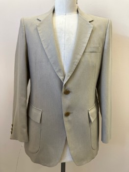 WITTY BROTHERS, Beige, Solid, C.A., Notched Lapel, SB. 3 Pockets, Back Vent
