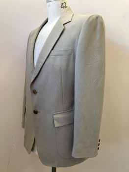 Mens, Jacket, WITTY BROTHERS, 42R, Beige, Solid, C.A., Notched Lapel, SB. 3 Pockets, Back Vent