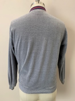 Mens, Sweater, HIGH SIERRA, Gray, Magenta Pink, Navy Blue, Lt Gray, Cotton, Polyester, Color Blocking, L, L/S, Collar Attached, 2 Buttons