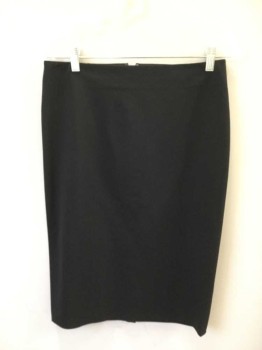 Womens, Suit, Skirt, THEORY, Black, Wool, Lycra, Solid, 4, Pencil with Slit Center Back,