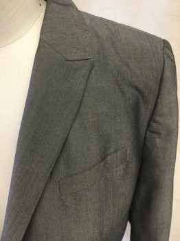 Womens, Suit, Jacket, BANANA REPUBLIC, Gray, Rayon, Viscose, Solid, 6, Gray with a Sheen, Single Breasted, Collar Attached, Peaked Lapel, 3 Pockets, Long Sleeves, 1 Button