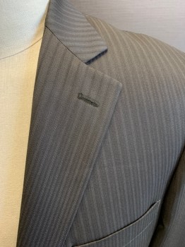 WILKE-RODRIGUEZ, Dusty Brown, Tan Brown, Wool, Polyester, Stripes, Single Breasted, 2 Buttons,  Notched Lapel, 2 Back Vents,  3 Pockets,