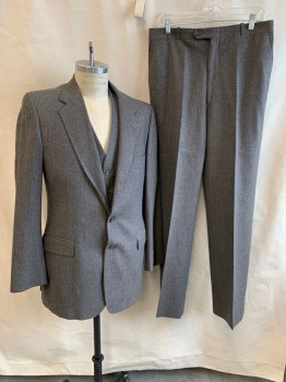 GIVENCHY, Brown, White, Blue, Wool, Stripes - Pin, Notched Lapel, Suspender Buttons, 2 Buttons, 3 Pockets, Double Back Vent, Multiple See CF020420
