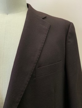 APOLLO KING, Dk Brown, Wool, Solid, Single Breasted, 2 Buttons, Notched Lapel, 4 Pockets,