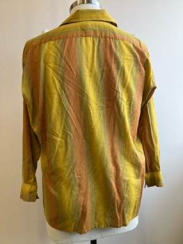 ARROW, Mustard/ Multi-color, Stripes, C.A., B.F., L/S, 1 Pocket