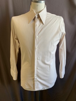 ANTO MTO, Beige, Black, Cotton, Stripes - Vertical , 1970s Repro, C.A., Button Front, L/S,