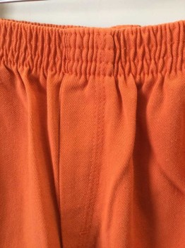Unisex, 2 Piece, BOB BARKER, Orange, Polyester, Cotton, Solid, Text, 2XL, Twill, Elastic Waist, Black "COUNTY JAIL Printed Vertically Down One Leg