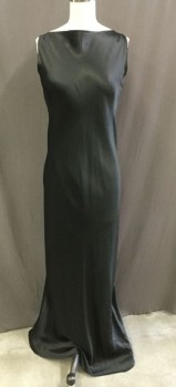PAMELA BARISH, Black, Silk, Solid, Timeless, Bias Cut Full Length, Fully Lined, V-back, 1020's, 30's Retro