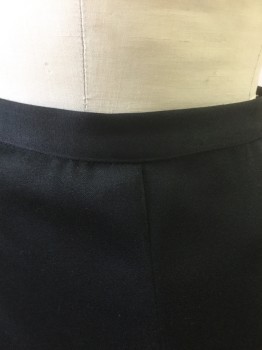 Womens, Skirt, Mini, TRILOGY, Black, Polyester, Solid, 8, 1" Wide Self Waistband, Darts at Waist, Lapped Zipper at Center Back, 1990's