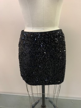 Womens, Skirt, Mini, FOREVER 21, Black, Polyester, Sequins, Solid, W27, S, Stretch