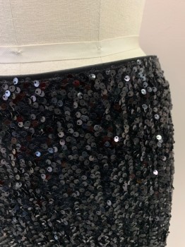 Womens, Skirt, Mini, FOREVER 21, Black, Polyester, Sequins, Solid, W27, S, Stretch